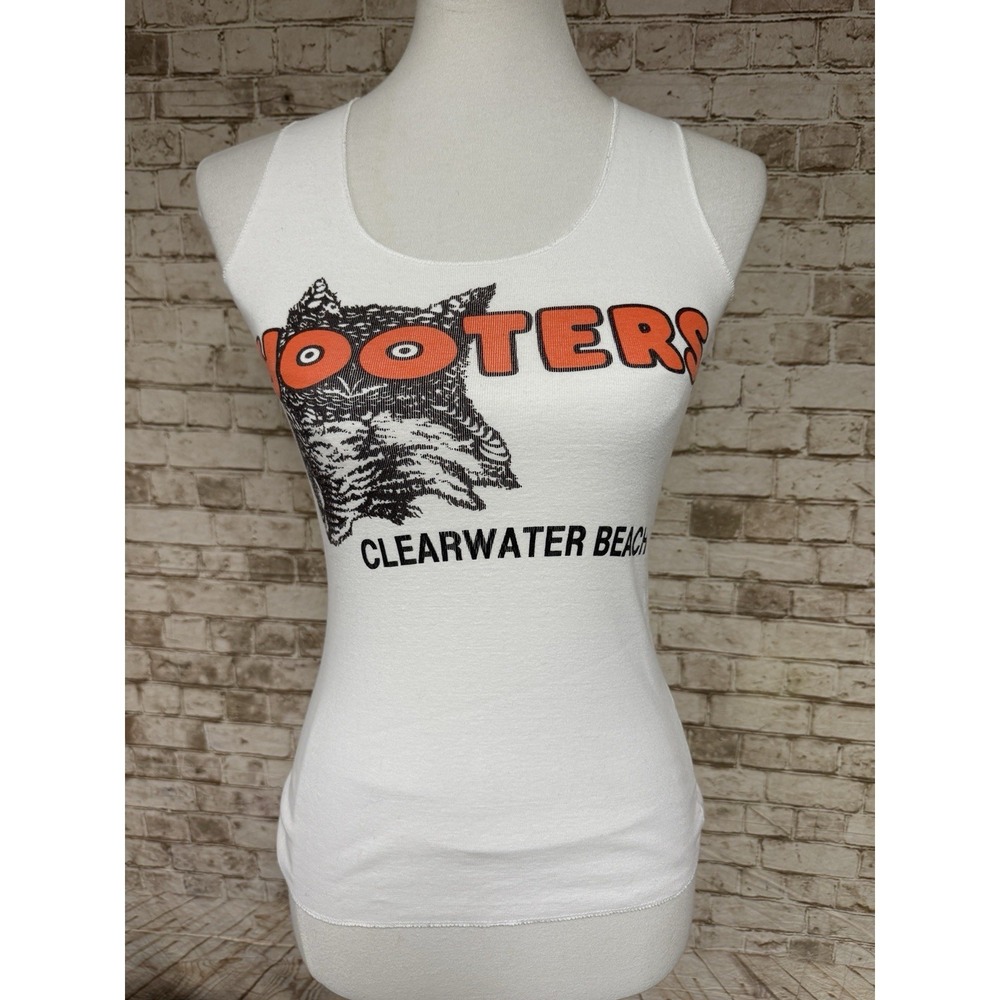 VTG Hooters Girl Uniform Tank T Clearwater Florida White SMALL The‎ Original